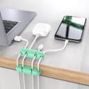 AhaStyle Silicone Multi-Purpose Cable Clip/Organizer ( 5 Packs ) - Green [ WG10-4_GN ]