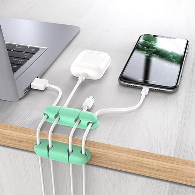 AhaStyle Silicone Multi-Purpose Cable Clip/Organizer ( 5 Packs ) - Green [ WG10-4_GN ]