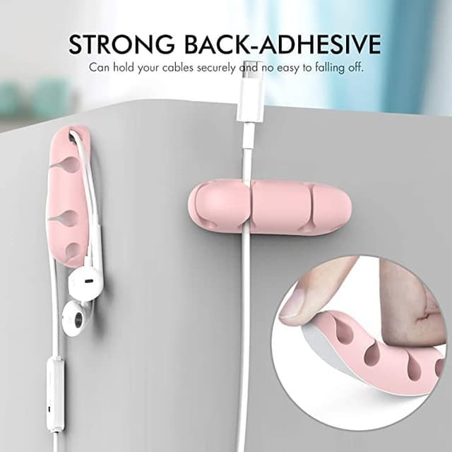 منظم شواحن وكابلات الجوال اهاستايل عدد 5 وردي AhaStyle Silicone Multi-Purpose Cable Clip/Organizer - 687711