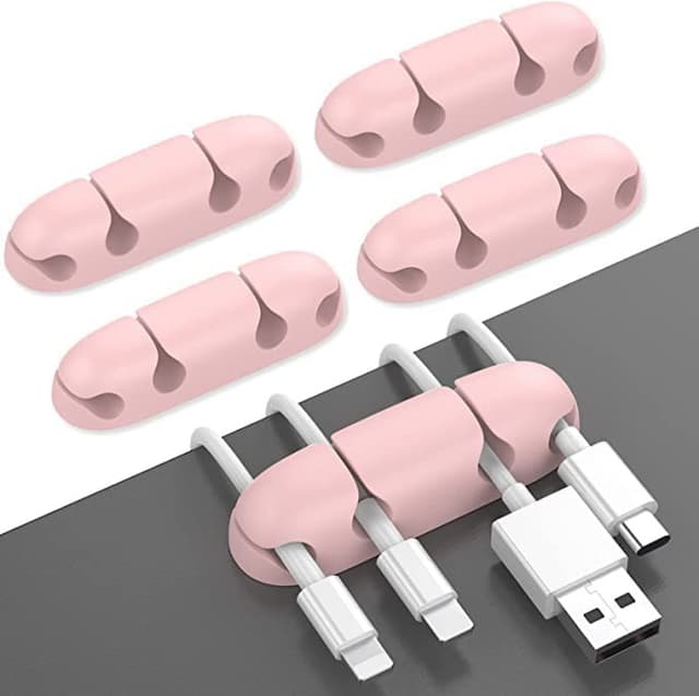 منظم شواحن وكابلات الجوال اهاستايل عدد 5 وردي AhaStyle Silicone Multi-Purpose Cable Clip/Organizer - 273379