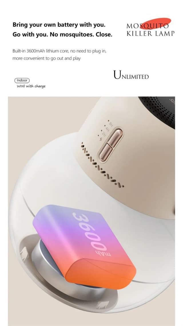 جهاز طارد البعوض مع اضاءة محمولة Funy Portable Mosquito Repellent Lamp