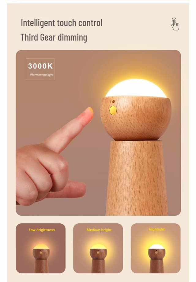 اضاءة ليد ذكية مع تحكم بالصوت واللمس Led Voice Smart Touch Sensor Control Wireless Lamp