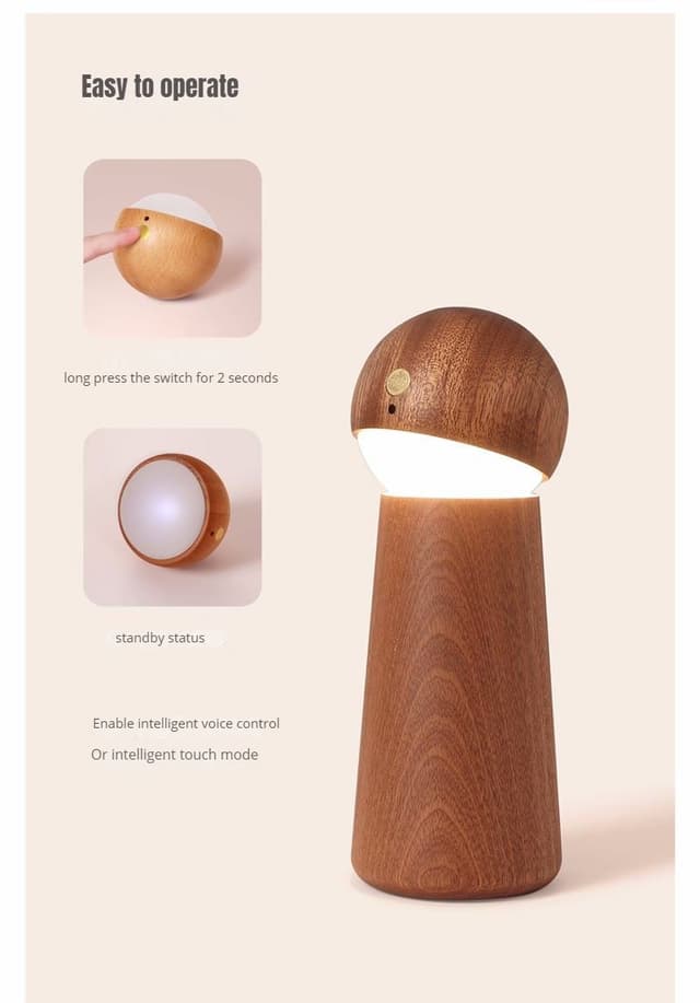 اضاءة ليد ذكية مع تحكم بالصوت واللمس Led Voice Smart Touch Sensor Control Wireless Lamp