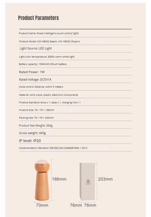 اضاءة ليد ذكية مع تحكم بالصوت واللمس Led Voice Smart Touch Sensor Control Wireless Lamp