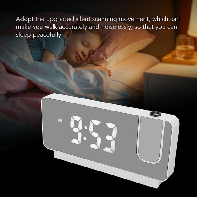 ساعة رقمية ومنبه ذكي مع بروجكتر للوقت Digital Alarm Clock For Bedroom
