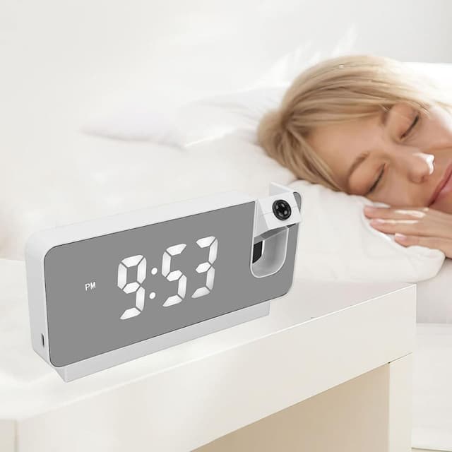 ساعة رقمية ومنبه ذكي مع بروجكتر للوقت Digital Alarm Clock For Bedroom