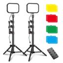 Apexel FL19 2Pcs Soft USB LED Video Portable Light Kit with Adjustable Tripod Stand and Color Filters - SW1hZ2U6MTQwNTM3Mw==