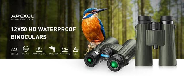 دربيل منظار أبيكسيل X12 مع حامل هاتف Apexel BR001 High-Powered Birdwatching Binoculars