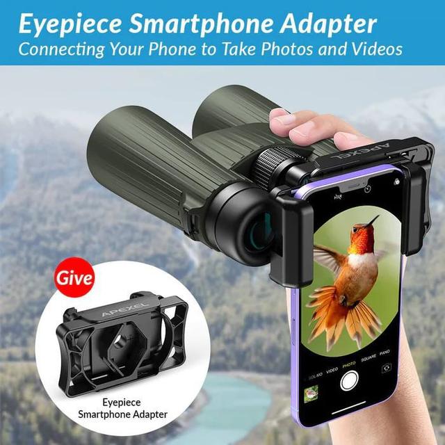 دربيل منظار أبيكسيل X12 مع حامل هاتف Apexel BR001 High-Powered Birdwatching Binoculars