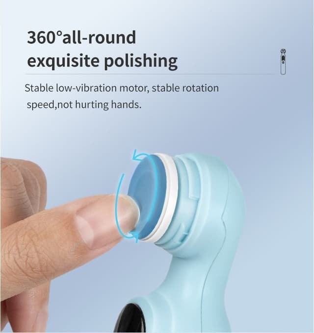 مبرد اظافر كهربائي وملمع 6 أقراص قابل للشحن Rechargeable 6 Tablets Electric Nail Files and Buffer Set