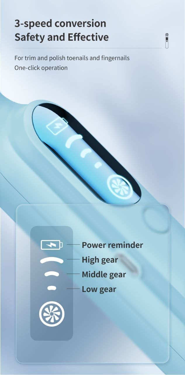 مبرد اظافر كهربائي وملمع 6 أقراص قابل للشحن Rechargeable 6 Tablets Electric Nail Files and Buffer Set