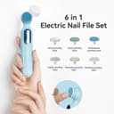 مبرد اظافر كهربائي وملمع 6 أقراص قابل للشحن Rechargeable 6 Tablets Electric Nail Files and Buffer Set