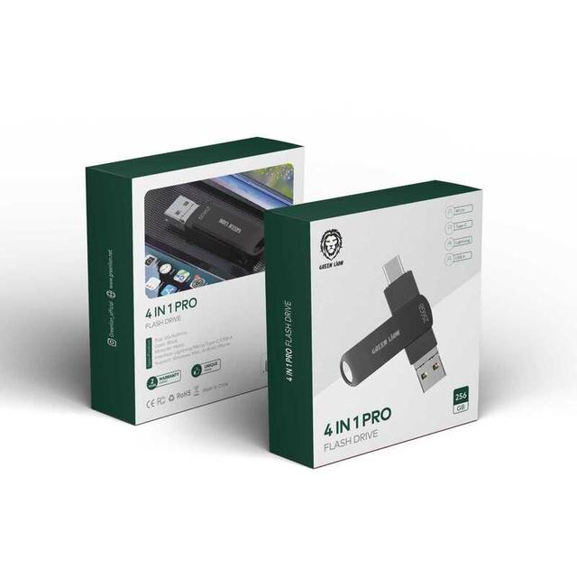 فلاش ايفون وسامسونج جرين لنقل البيانات 128 جيجا Green Lion 4 In 1 Pro Flash Drive - SW1hZ2U6MTQxMDA3NA==