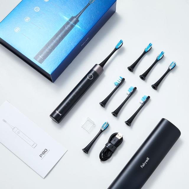 فرشاة اسنان مقاومة للماء كهربائية فيري ويل 8 رؤوس Fairywill P80 Pressure Sensor Electric Toothbrush