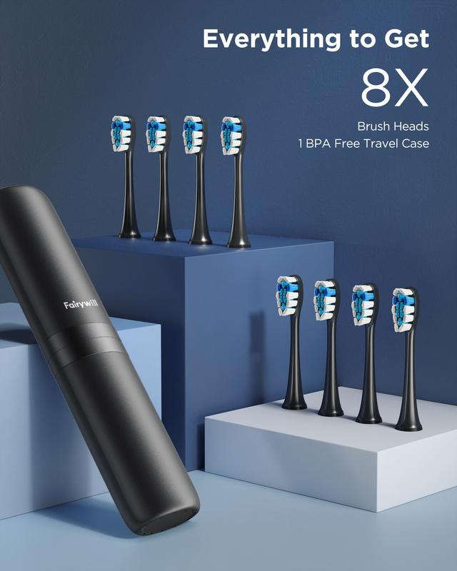 فرشاة اسنان كهربائية مقاومة للماء فيري ويل 8 رؤوس Fairywill P11 Ultrasonic Electric Toothbrush