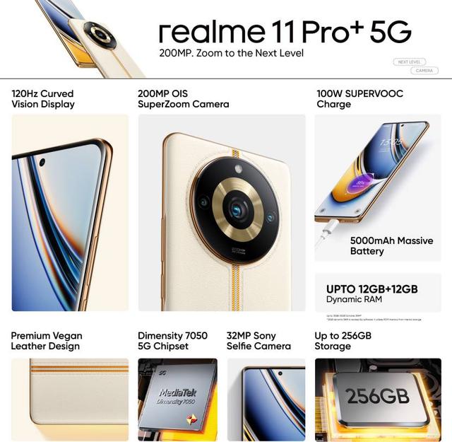 موبايل جوال ريل مي 11 برو بلس Realme 11 Pro Plus 5G Smartphone - SW1hZ2U6MTQ0MDMxNA==