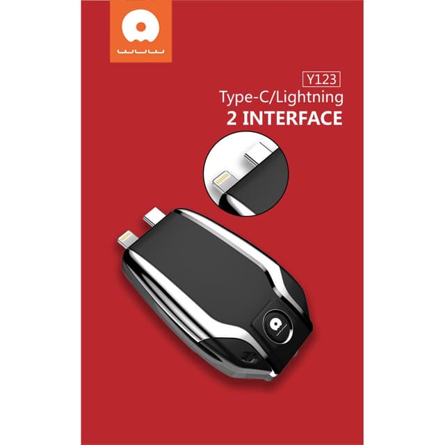 شاحن متنقل باور بانك صغير محمول 1500 مللي أمبير Wuw Emergency Power Bank