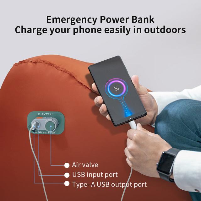 سرير هوائي فليكس تيل 2600 مللي أمبير Flextail One-Key Automatic Inflatable Air Lounger - SW1hZ2U6MTQyNDQyOQ==