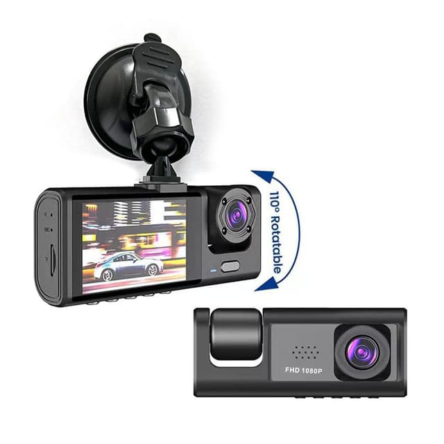 داش كام اماميه وخلفيه للسيارة كروني اس 11 مع رؤية ليلية Crony S11 Three-Camera dashcam