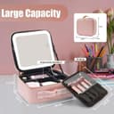 Travel Makeup Bag With Led Mirror Organiser Case With Adjustable Compartment