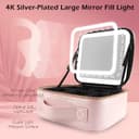 Travel Makeup Bag With Led Mirror Organiser Case With Adjustable Compartment