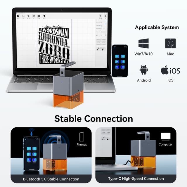 آلة الحفر والنقش بالليزر محمول وينلوكس زي 4 Wainlux Z4 Portable Laser Engraving Machine