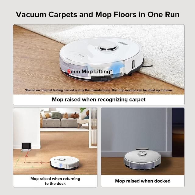 مكنسة روبوت التنظيف روبوروك اس 8 الذكية 6000 باسكال Roborock S8 Robot Vacuum and Mop Cleaner