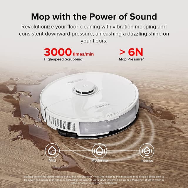 مكنسة روبوت التنظيف روبوروك اس 8 الذكية 6000 باسكال Roborock S8 Robot Vacuum and Mop Cleaner