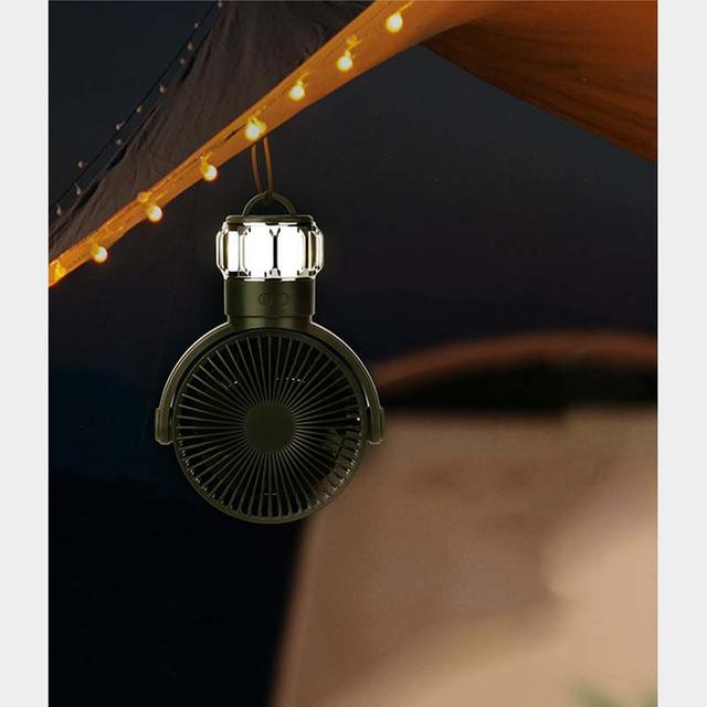 مروحة صغيرة متنقلة للتخييم مع اضاءة مدمجة وريموت 10000 مللي أمبير Remote Control Camping Electric Portable Fan