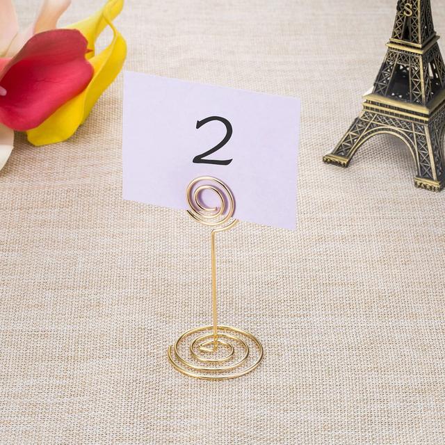 O Ozone 10 Pack Round/ Star Shape Table Number Holder Christmas Place Card Holder Wedding Party Gatherings Office Desk Paper Menu Clips Name Card Clips Picture Memo Note Photo Stand-Gold - SW1hZ2U6MTQzMjQxNw==