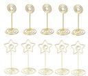 O Ozone 10 Pack Round/ Star Shape Table Number Holder Christmas Place Card Holder Wedding Party Gatherings Office Desk Paper Menu Clips Name Card Clips Picture Memo Note Photo Stand-Gold - SW1hZ2U6MTQzMjQwNA==