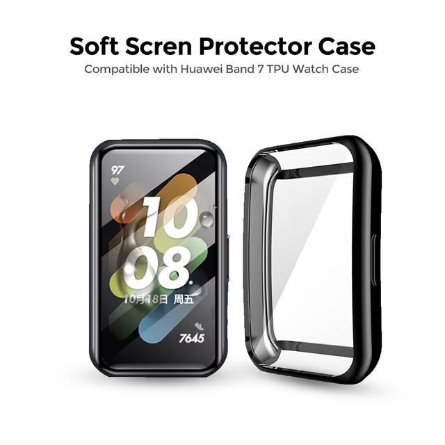 O Ozone [2 Pack] Protective Cover Compatible with Huawei Band 7 Case, TPU Case with Screen Protector, [Anti-Scratch] Drop-Proof Waterproof Silicone Full Screen Bumper Frame (Black) - SW1hZ2U6MTQzODg2Nw==