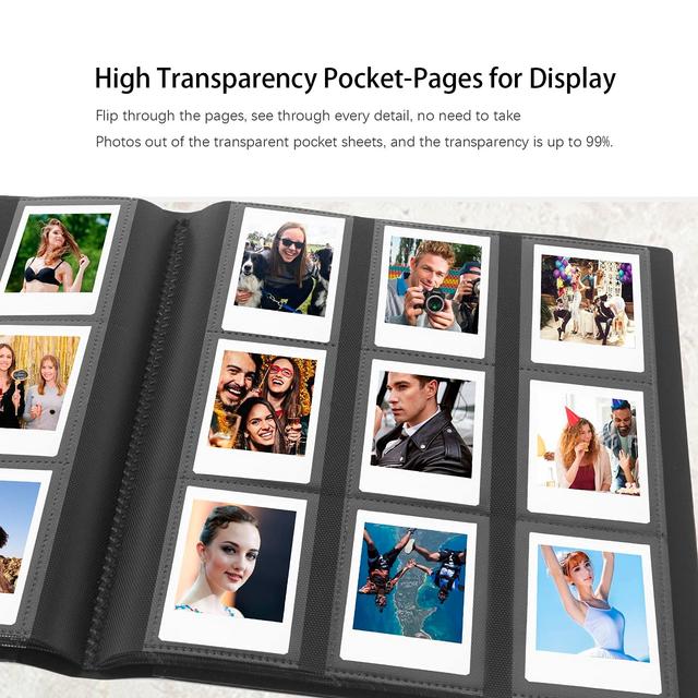 O Ozone 360 Pockets Mini Photo Album for Fujifilm Instax Mini Camera, Polaroid Snap PIC-300 Z2300 Instant CameraS, Photo Album for Fujifilm Instax Mini 11 9 Evo 90 70 40 8 7 -Black - SW1hZ2U6MTQzMjMzMw==