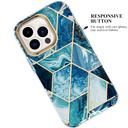 O Ozone Marble Bundle for iPhone 14 Pro Max Case + Airpods Pro 2 Case/Airpods Pro 2nd Generation Case, Full-Body Smooth Gloss Finish Marble Shockproof Bumper Stylish Cover for Women Girls (Blue) - SW1hZ2U6MTQzMzE2OQ==