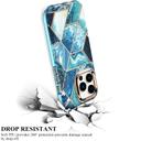 O Ozone Marble Bundle for iPhone 14 Pro Max Case + Airpods Pro 2 Case/Airpods Pro 2nd Generation Case, Full-Body Smooth Gloss Finish Marble Shockproof Bumper Stylish Cover for Women Girls (Blue) - SW1hZ2U6MTQzMzE3Mw==