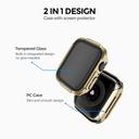 O Ozone Electroplated Case with Built in Screen Protector Compatible with Apple Watch Series 8 45mm (Pack of 3) Protective cover 360 Protection Shockproof Design for iWatch Series 8/7/6/5/4/3/2/1/SE - Silver/Black/Champagne Gold - SW1hZ2U6MTQzNzMzOQ==