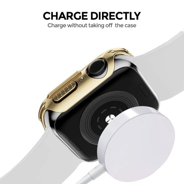 حماية ساعة ابل 8 مع واقي شاشة 45 ملم عدد 3 بلون فضي أسود وذهبي من او اوزون O Ozone Case Compatible with Apple Watch Series 8 - SW1hZ2U6MTQzNzM0Nw==