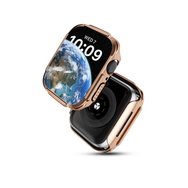 O Ozone Electroplated Case with Built in Screen Protector Compatible with Apple Watch Series 8 45mm Protective cover 360 Protection Shockproof Design for iWatch Series 8/7/6/5/4/3/2/1/SE - Rose Gold - SW1hZ2U6MTQzNzMzNQ==