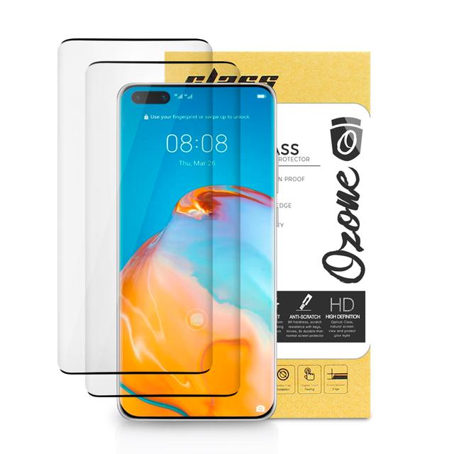 O Ozone HD Tempered Glass Protector Compatible with Huawei Mate 40 Pro Screen Protector Shock Proof, Anti-Scratch Bubble-Free Protective Glass (Pack of 2) - Black - SW1hZ2U6MTQzMjg1Nw==