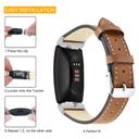 O Ozone Leather Band Compatible with Fitbit Charge 5 Smart Watch, Classic Genuine Leather Spots Replacement Bands with Metal Classic Buckle Bracelet Wristband Strap for Men Women-Starlight - SW1hZ2U6MTQzNzU5Mg==
