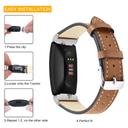 O Ozone Leather Band Compatible with Fitbit Charge 5 Smart Watch, Classic Genuine Leather Spots Replacement Bands with Metal Classic Buckle Bracelet Wristband Strap for Men Women-Brown - SW1hZ2U6MTQzNzU5Mg==