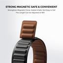 O Ozone Leather Magnetic Loop Strap Compatible with Samsung Galaxy Watch 5 40mm 44mm/Galaxy Pro 5 45mm/Galaxy Watch 4 40mm 44mm, 20mm Fashionable Replacement Bracelet Wristbands for Women Men-Orange - SW1hZ2U6MTQzODgwNQ==