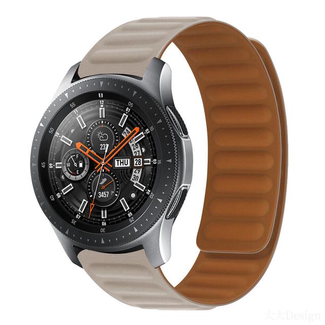 O Ozone Leather Magnetic Loop Strap Compatible with Samsung Galaxy Watch 5 40mm 44mm/Galaxy Pro 5 45mm/Galaxy Watch 4 40mm 44mm, 20mm Fashionable Replacement Bracelet Wristbands for Women Men-Khaki - SW1hZ2U6MTQzODgwMQ==