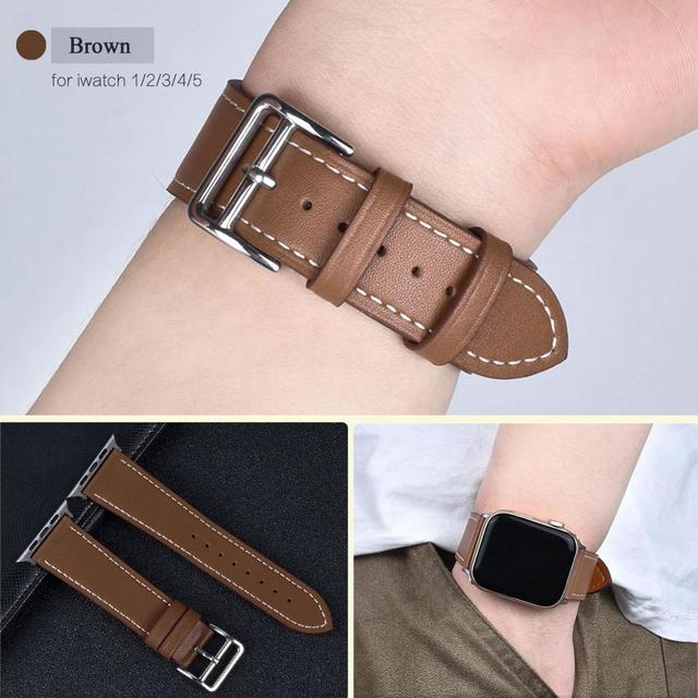 O Ozone Leather Strap Compatible with Apple Watch Band 38mm 40mm 41mm Replacement Watch Band Quick Release Buckle Wristband for iWatch Series SE 8 7 6 5 4 3 2 1,Women Men-Brown2 - SW1hZ2U6MTQzNzExMw==