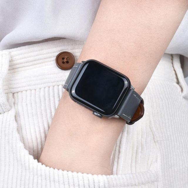 سوار ساعة ابل 38/40/41 مم رياضي جلد بني O Ozone Leather Strap Compatible with Apple Watch - SW1hZ2U6MTQzNzExNQ==