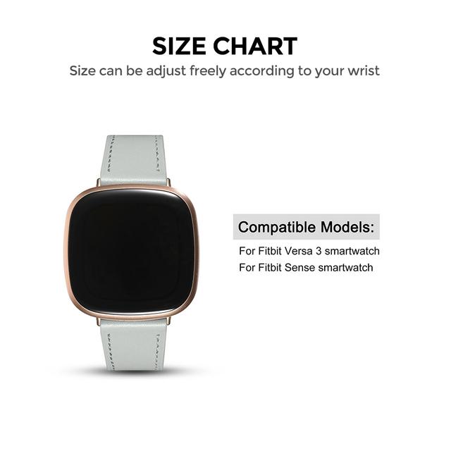 O Ozone Leather Strap Compatible with Fitbit Sense & Fitbit Versa 3 Smart Watch, Premium Genuine Leather Bands Replacement Wristband Strap for Men Women-Pink - SW1hZ2U6MTQzNzY4MA==