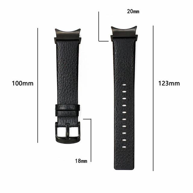 O Ozone Leather Watch Band Compatible with Samsung Galaxy Watch 5 40mm 44mm/Galaxy Pro 5 45mm/Galaxy Watch 4 40mm 44mm, 20mm Litchi Texture Leather Wristbands Replacement Strap for Women Men-Black - SW1hZ2U6MTQzODc4Nw==