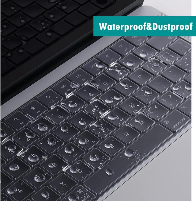 O Ozone Macbook Keyboard Cover Skin for MacBook Pro 14 Inch 16 inch Keyboard skin 2021 Compatible with A2442 A2485 UK English Layout Black - SW1hZ2U6MTQzNDc5OQ==