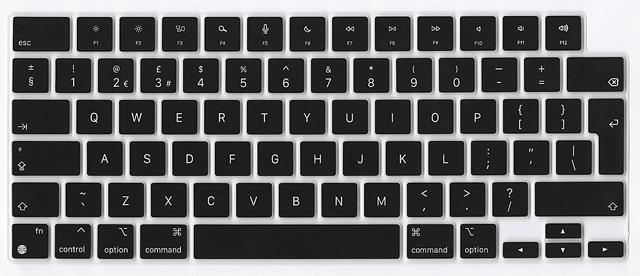 O Ozone Macbook Keyboard Cover Skin for MacBook Pro 14 Inch 16 inch Keyboard skin 2021 Compatible with A2442 A2485 UK English Layout Black - SW1hZ2U6MTQzNDc5Mw==