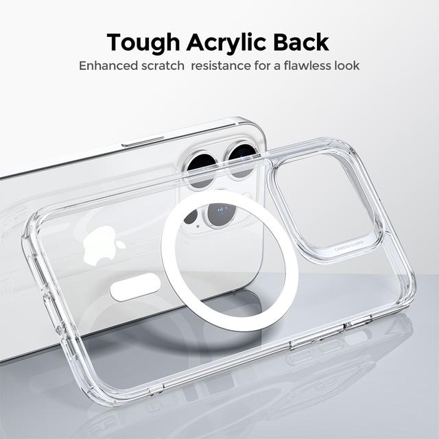 O Ozone Magnetic Case Compatible with iPhone 14 Plus, Compatible with MagSafe Wireless Charging, Clear Acrylic + TPU Slim ThinYellowing-Resistant Shock Absorption Hard Back Protective Mobile Phone Cover - SW1hZ2U6MTQzMjkxOA==